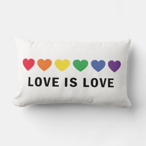 Love is Love LGBTQ Pride  Lumbar Pillow