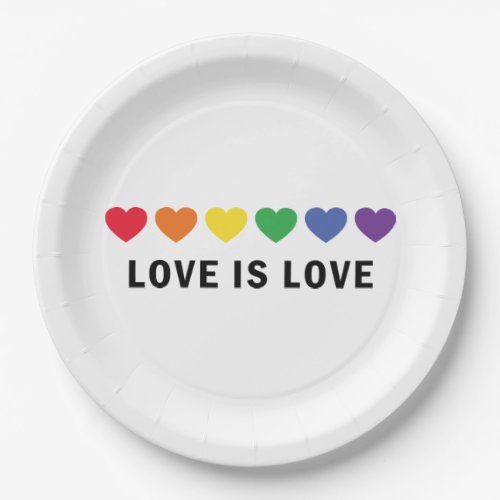 Love is Love LGBTQ Pride  Paper Plates