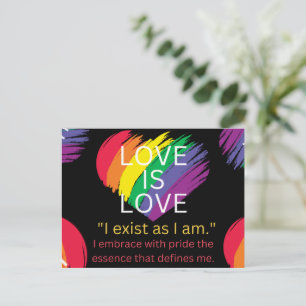 Love is love LGBTq quote  pride month  Holiday Postcard