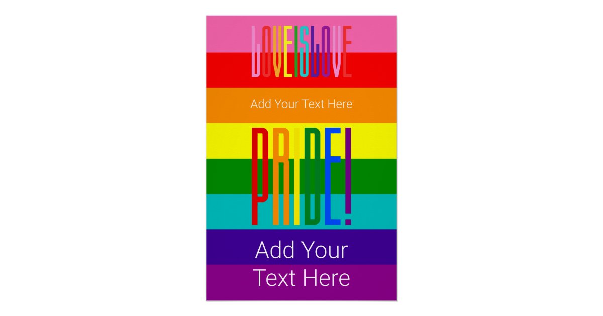 Love is Love LGBTQ Rainbow Flag Gay Pride Poster | Zazzle