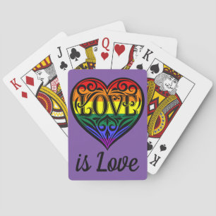 Love Is Love LGBTQ Rainbow Heart Poker Cards