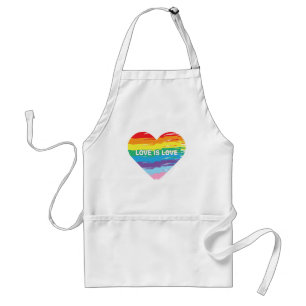 LOVE is Love LGBTQIA Rainbow Flag, Pride Letter Adult Apron