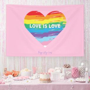 LOVE is Love LGBTQIA Rainbow Flag, Pride Letter Banner