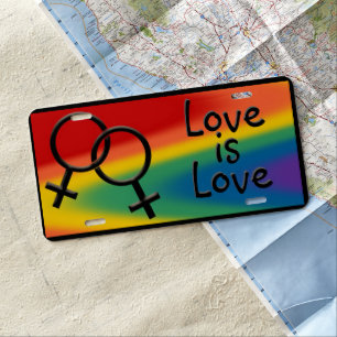Love is Love License Plate Custom Lesbian License