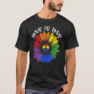 Love Is Love  Love Daisy Lgbt Rainbow  Gay T-Shirt