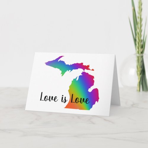Love is love  Michigan pride  Card