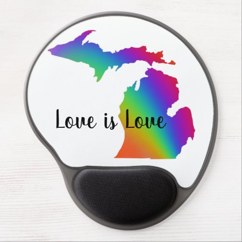 Love is love  Michigan pride Gel Mouse Pad