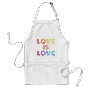 Love is Love   Modern Stripes Adult Apron