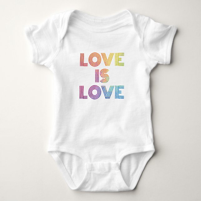 Love is Love | Modern Stripes Baby Bodysuit (Front)