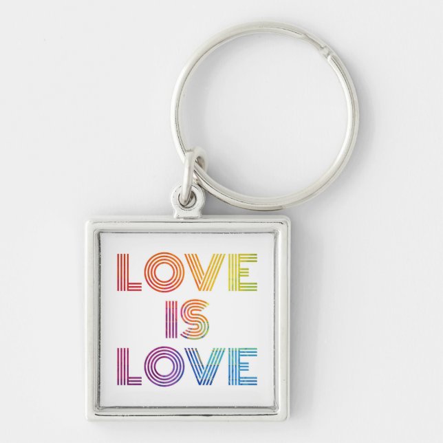 Love is Love | Modern Stripes Keychain (Front)