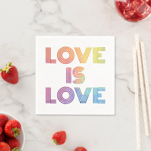 Love is Love Modern Stripes Napkins