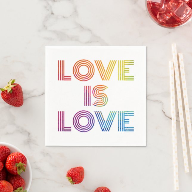 Love is Love | Modern Stripes Napkins (Insitu)