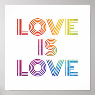 Love is Love Modern Stripes Poster
