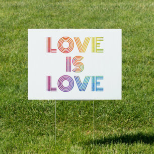 Love is Love Modern Stripes Sign
