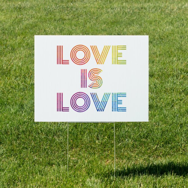 Love is Love | Modern Stripes Sign (Insitu)