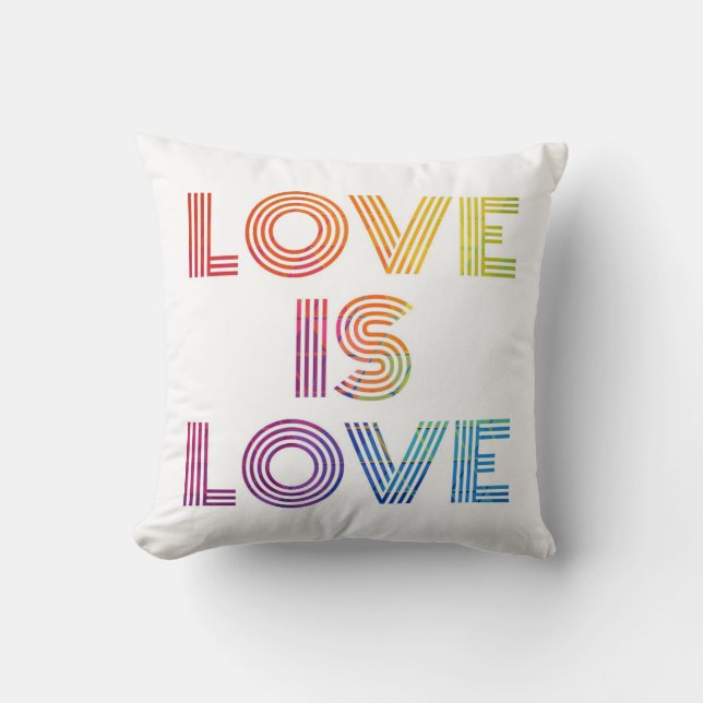 Love is Love | Modern Stripes Throw Pillow (Front)