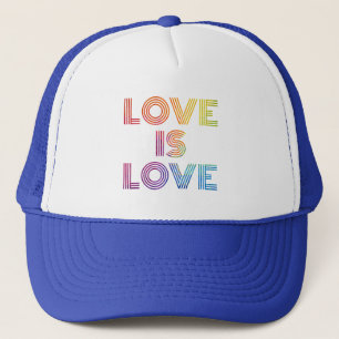 Love is Love Modern Stripes Trucker Hat