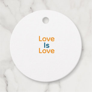 Love is love orange blue colorful pride LGBTQ gay Favor Tags