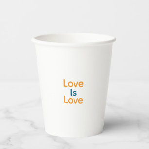 Love is love orange blue colorful pride LGBTQ gay Paper Cups
