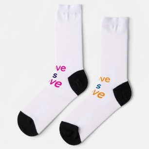 Love is love orange blue colorful pride LGBTQ gay Socks