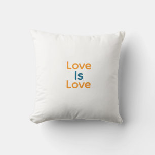 Love is love orange blue colorful pride LGBTQ gay Throw Pillow