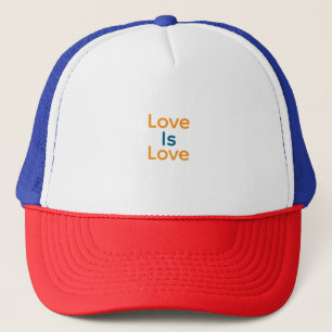 Love is love orange blue colorful pride LGBTQ gay Trucker Hat