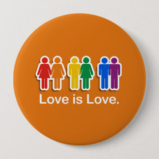 LOVE IS LOVE ORANGE BUTTON