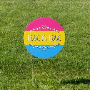 Love is Love Pansexual Pride Flag Yard Sign