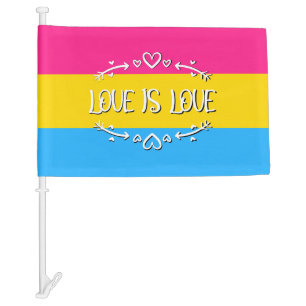 Love is Love Pansexual Pride Personalize Car Flag