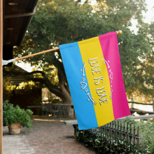 Love is Love Pansexual Pride Personalize House Flag