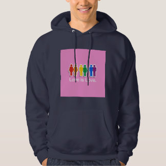 LOVE IS LOVE PINK HOODIE