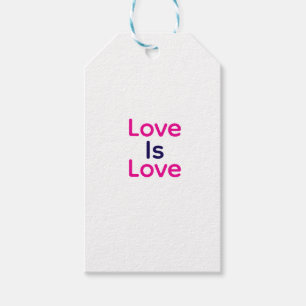 Love is love pink purple colorful pride LGBTQ gay Gift Tags