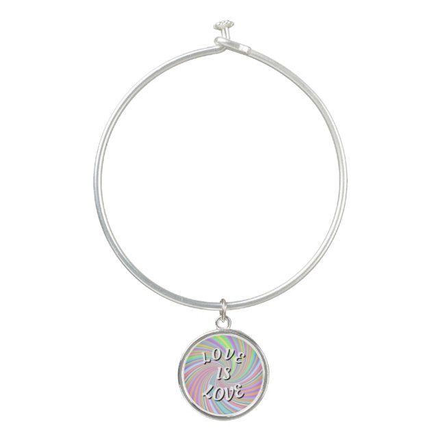 Love Is Love Pride Bangle Bracelet (Front)
