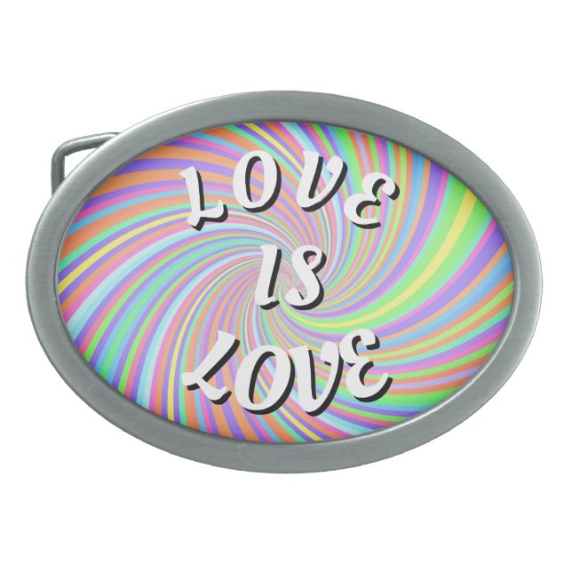 Love Is Love Pride Belt Buckle (Front)