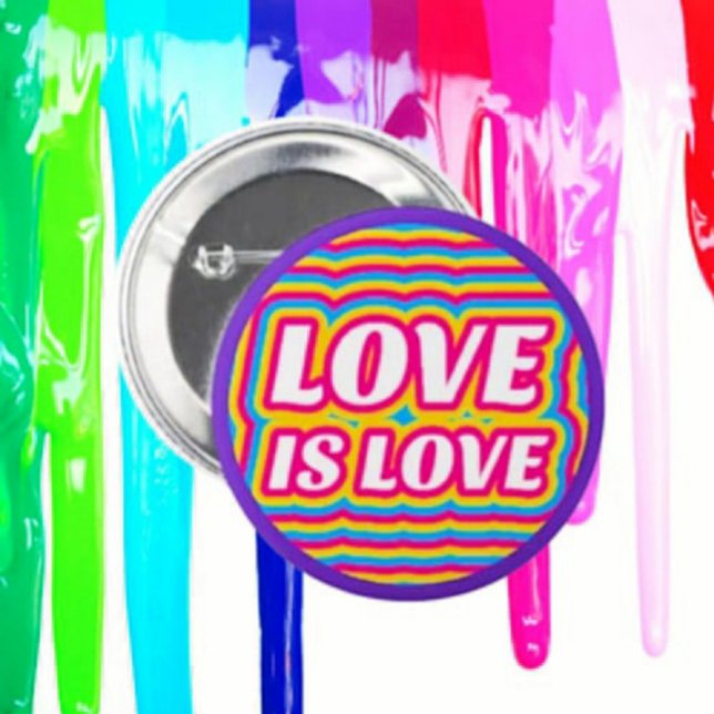 Love Is Love Pride Button – Rainbow & Purple Ring (Creator Uploaded)