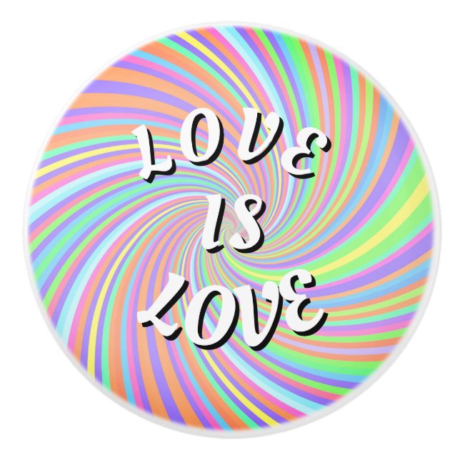 Love Is Love Pride Ceramic Knob (Front)