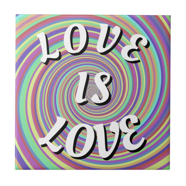 Love Is Love Pride Ceramic Tile (Front)