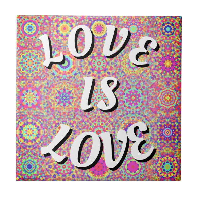 Love Is Love Pride Ceramic Tile (Front)