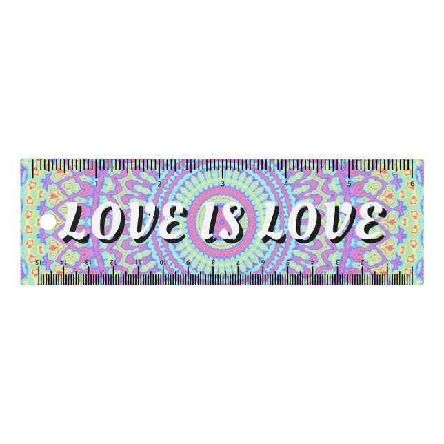 Love Is Love Pride Cufflinks Ruler (Front)