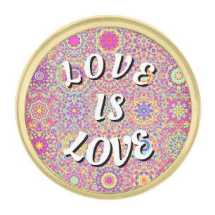 Love Is Love Pride Gold Finish Lapel Pin