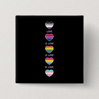 Love is Love Pride LGBT Asexual Bi Pansexual Trans Button