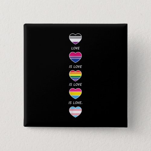 Love is Love Pride LGBT Asexual Bi Pansexual Trans Button