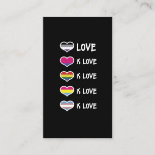 Love is Love Pride LGBT Equal Rights colorful Business Card