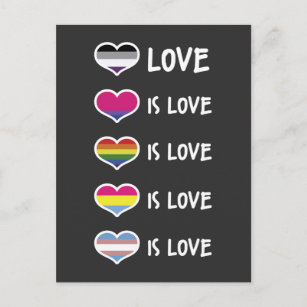 Love is Love Pride LGBT Equal Rights colorful Postcard