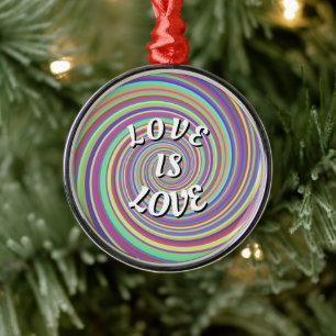 Love Is Love Pride Metal Ornament
