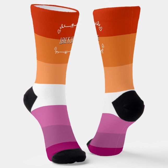 Love is Love Pride Month Crew Socks (Angled)