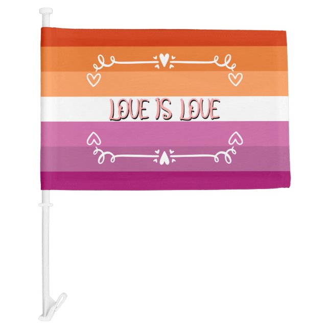 Love is Love Pride Month Personalize Car Flag (Front)