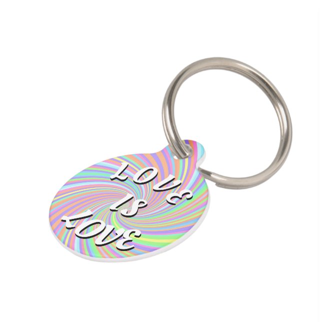 Love Is Love Pride Pet ID Tag (Side)
