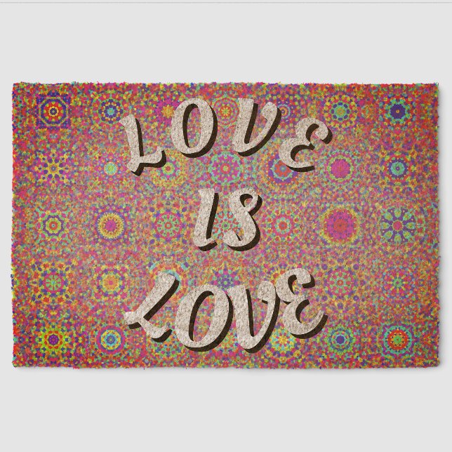 Love Is Love Pride  Phone Ring Stand Fiber Doormat (Front)