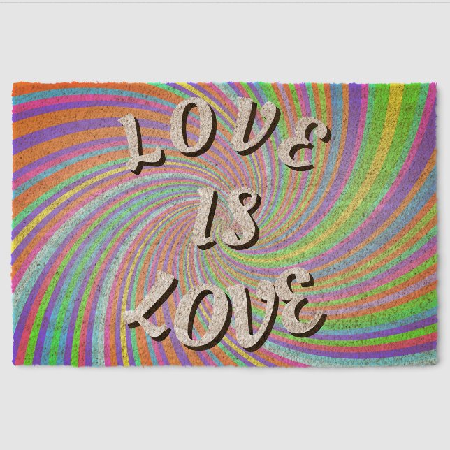 Love Is Love Pride  Phone Ring Stand Fiber Doormat (Front)